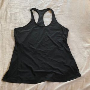 Lululemon black racerback tank. Worn once. Size L